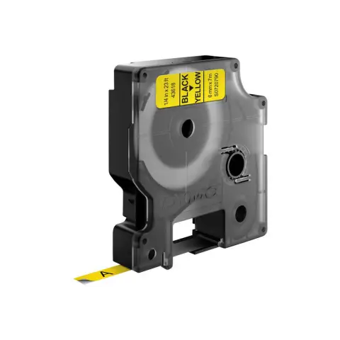 Dymo taśma do drukarek etykiet, D1 43618 żółta czarny nadruk 7m/6mm